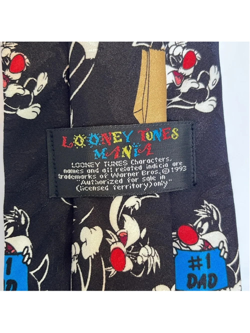 Vintage 1993 Warner Bro Studios Looney Tunes Graphic Tie #1 Dad Tweety Sylvester